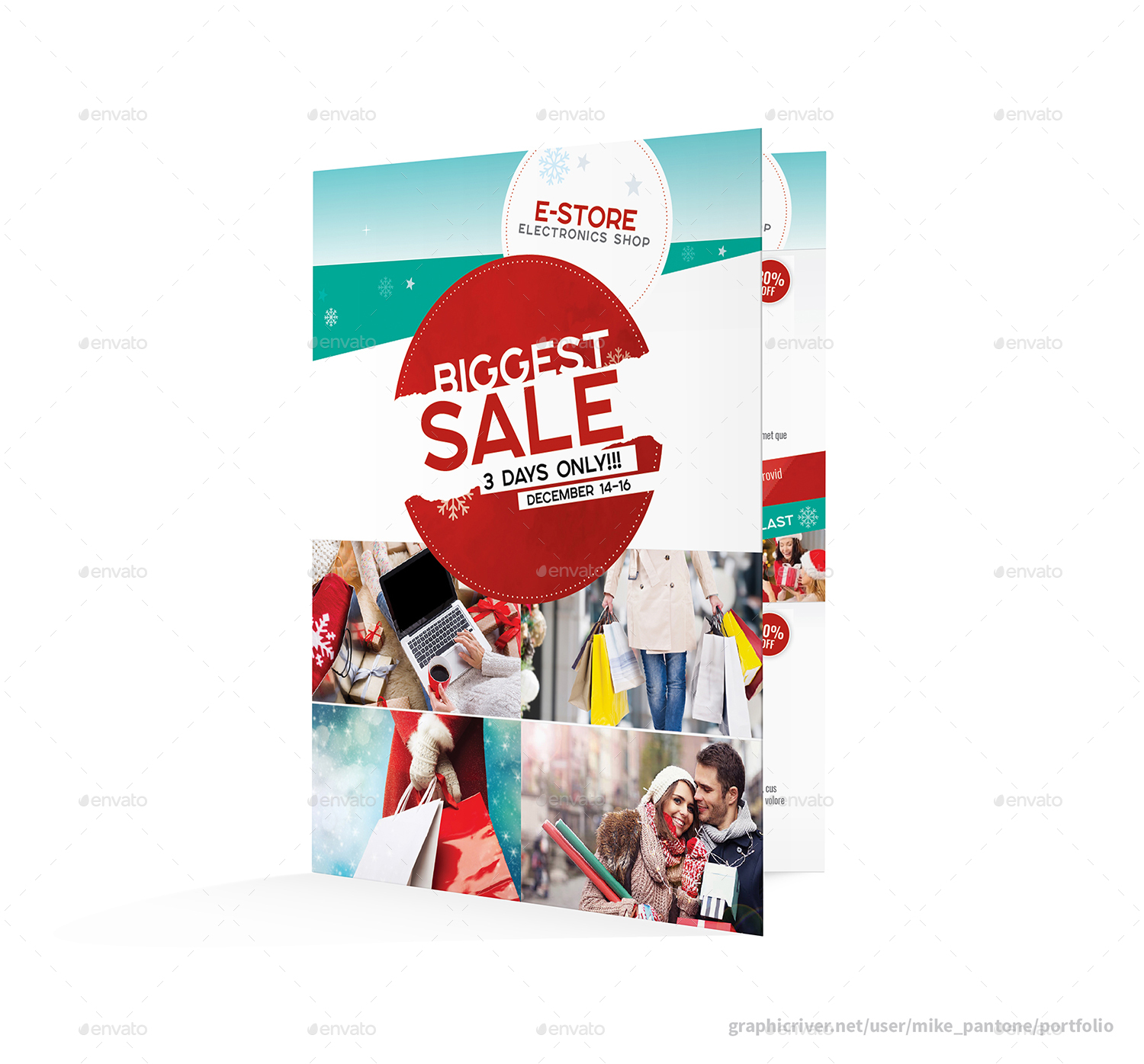 Christmas Sale 2018 Bifold / Halffold Brochure, Print Templates